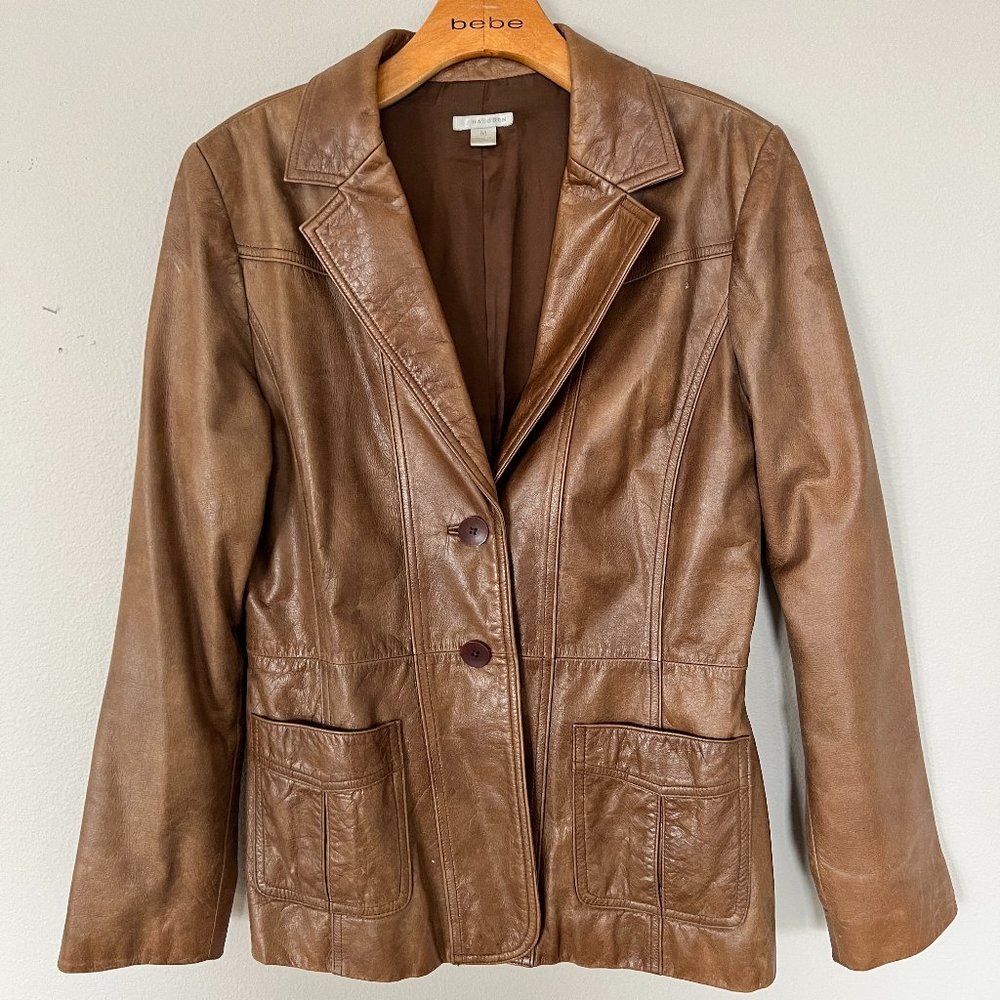 Vintage Soft Leather Jacket by Halogen Size M